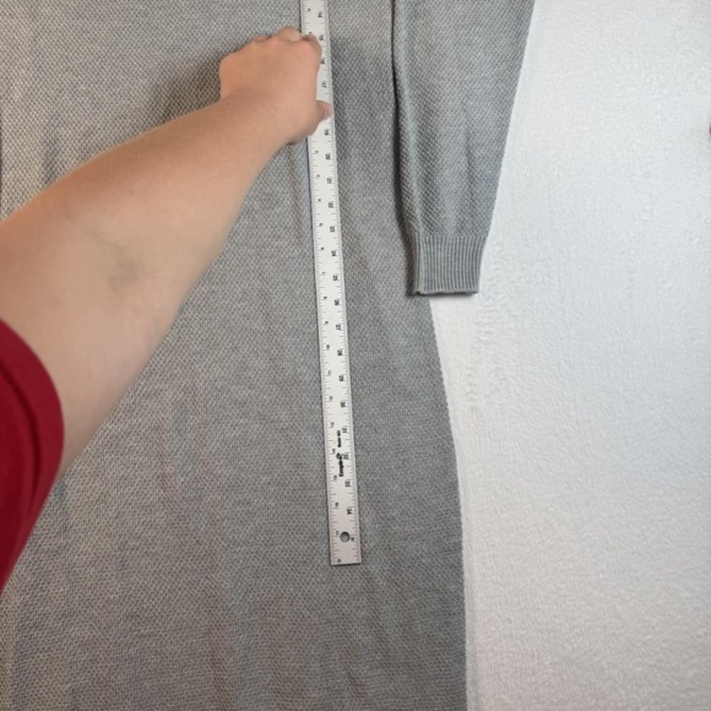 Gray Knit Button-Front Sweater Dress - Picture 6 of 7